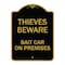 Signmission Thieves Beware Bait Car on Premises, Black & Gold Aluminum Architectural Sign, 18" H, BG-1824-22821 A-DES-BG-1824-22821 - alternate 1